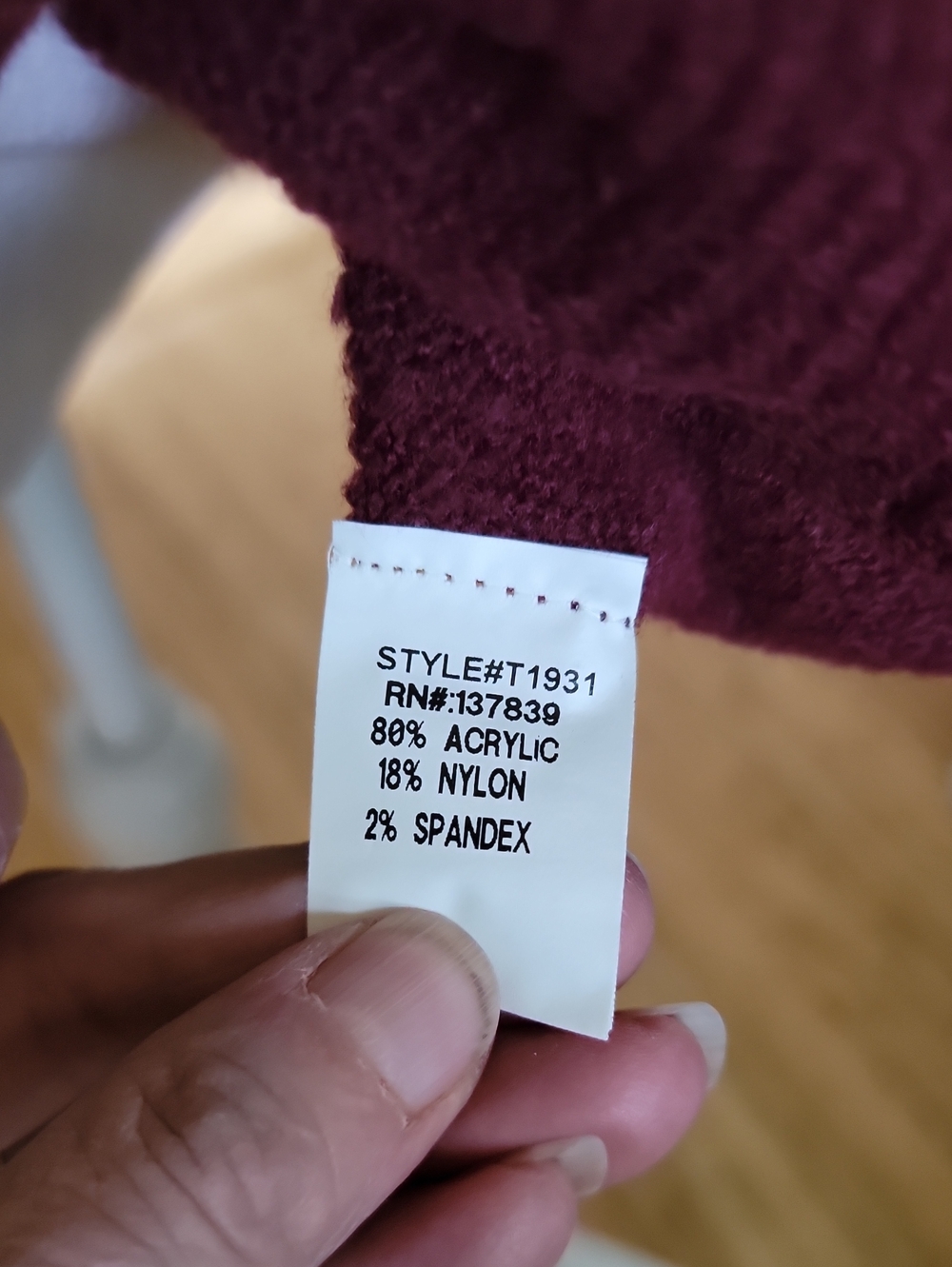 dreamers Women's V-Neck Pullover Sweater - Burgundy - Picture 6 of 7